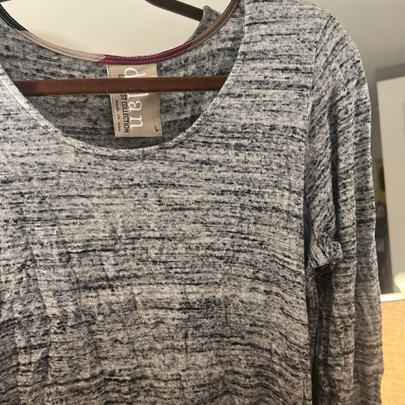 Dolan Anthropologie Heather Gray Color Block Hi Lo Knit Top Scoop Blouse​​ - Picture 3 of 4